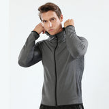 Long Zipper Hooded Hooded Sports Jacket Men's Workout Wear Training Running