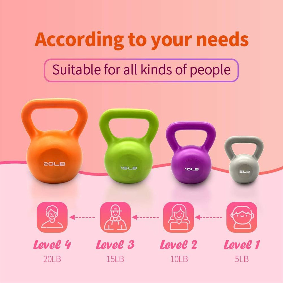 20lbs Kettlebell Set, Strength Training Kettlebells Weight Set